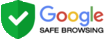Logotipo do Google Safe Browsing com link para a página do site que permite verificar a navegabilidade em segurança da loja online POPKISS